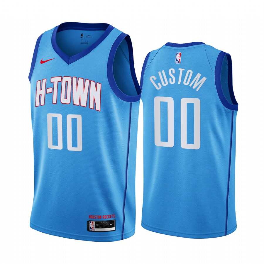 Men & Youth Customized Houston Rockets Blue Nike Swingman 2020-21 City Edition Jersey->customized nba jersey->Custom Jersey